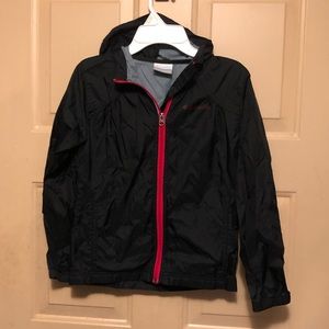 Columbia Boy's Black Hooded Light Jacket